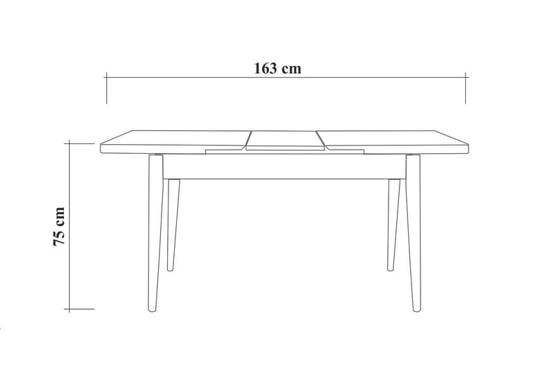 Valsot Udvideligt Spisebordssæt 129 cm - Hvid/Grå - Møbler - Borde - Spisebordssæt