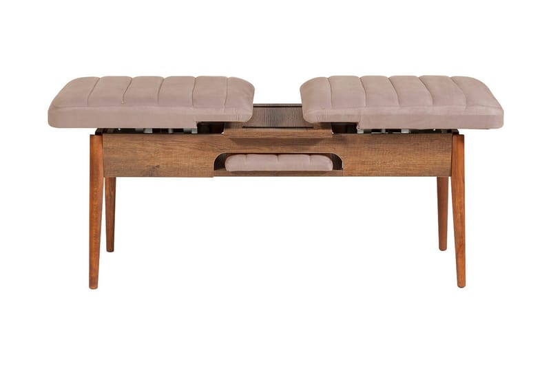 Valsot Udvideligt Spisebordssæt 129 cm - Hvid/Mørkebrun - Møbler - Borde - Spisebordssæt