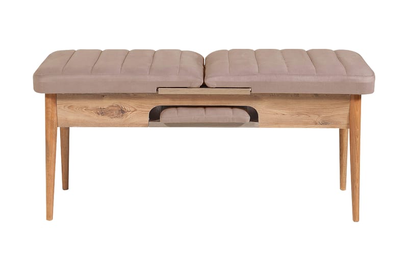 Valsot Udvideligt Spisebordssæt 129 cm - Natur/Grå/Brun - Møbler - Borde - Spisebordssæt