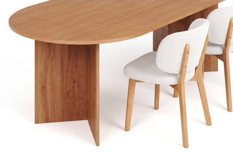Vera spisegruppe 220 cm rektangulær i eg med 6 Eira spisestole - Eg - Møbler - Borde - Spisebordssæt