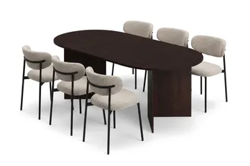 Greige bouclé/metalben sort - Eg