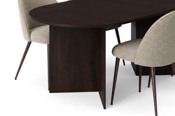 Vera spisegruppe rektangulær 180 cm røget eg med 6 Nibe Plus spisestole - Røget eg - Møbler - Borde - Spisebordssæt