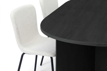 Vera spisegruppe rektangulær 180 cm sort med 6 Katy spisestole - Sort - Møbler - Borde - Spisebordssæt