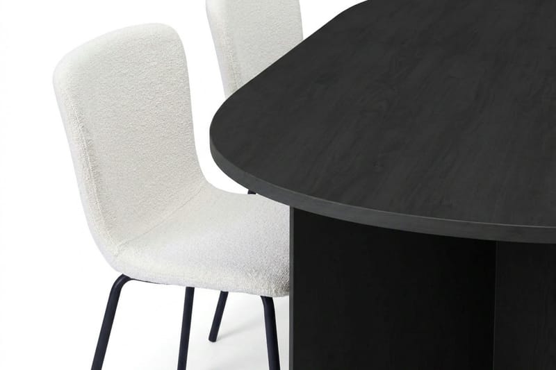 Vera spisegruppe rektangulær 180 cm sort med 6 Katy spisestole - Sort - Møbler - Borde - Spisebordssæt