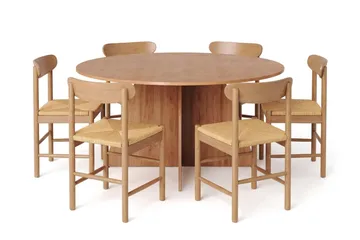 Vera spisegruppe rund 150 cm eg med 6 Malte spisebordsstole - Eg - Møbler - Borde - Spisebordssæt