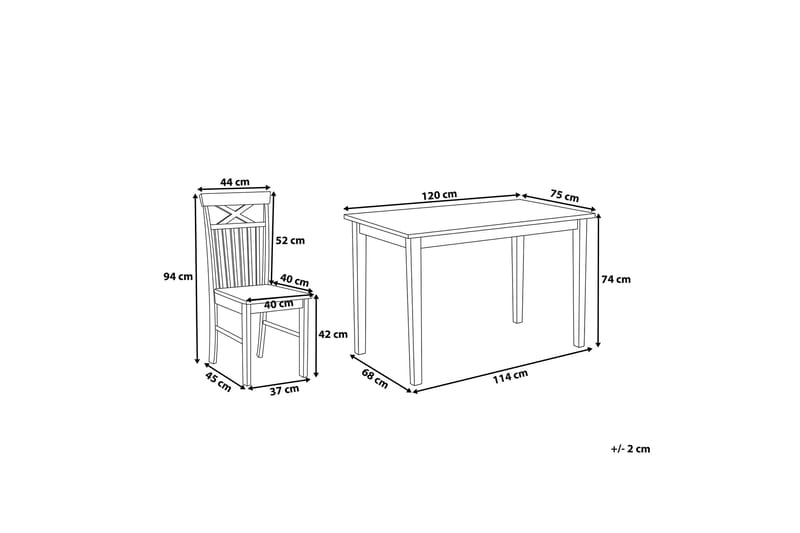 Weybourne Spisebordssæt med 4 stole - Sort - Møbler - Borde - Spisebordssæt