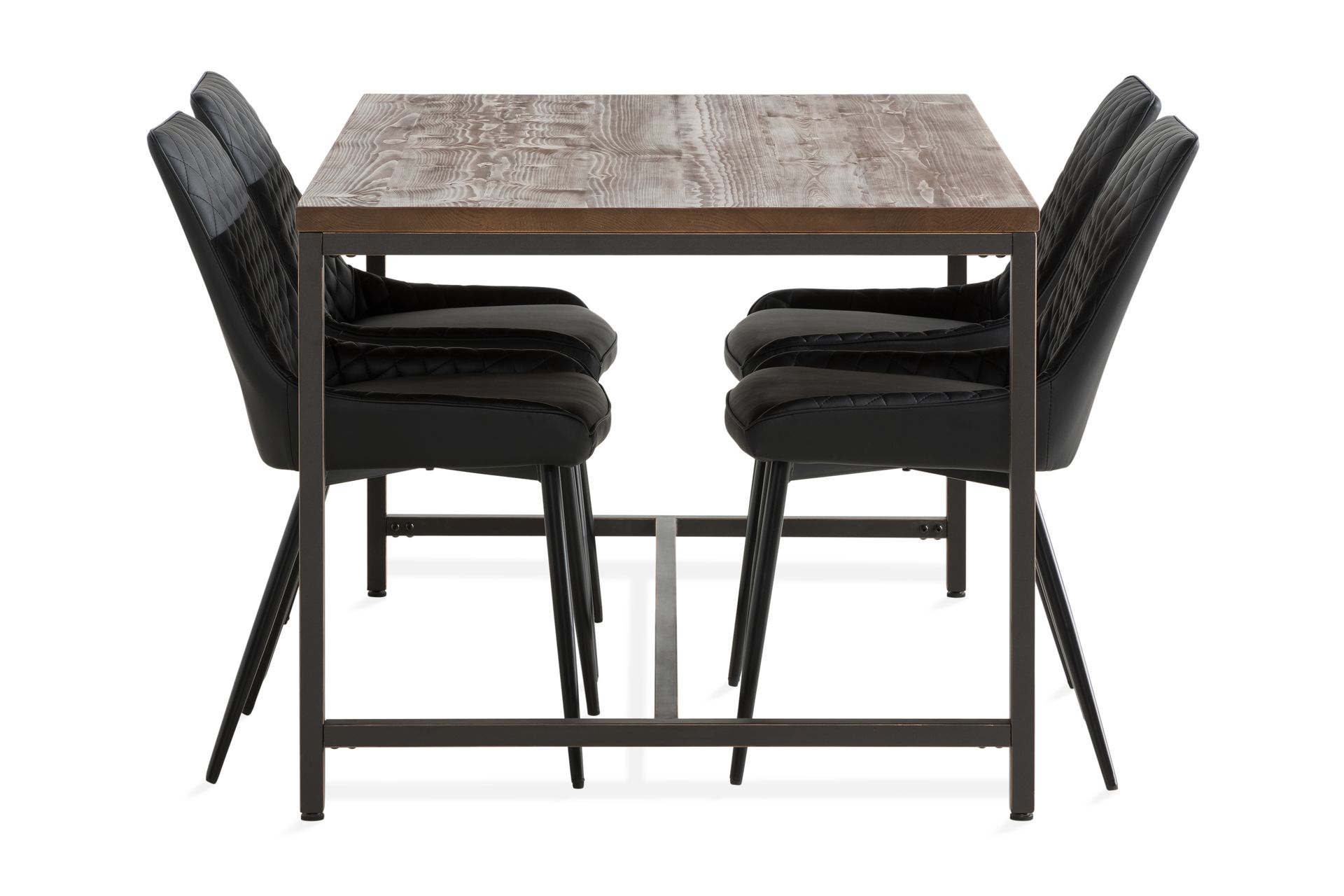 Wilmer Spisebordssæt 140 cm inkl 4 Hennebyn Stole - Sort/Brun - Møbler - Borde - Spisebordssæt