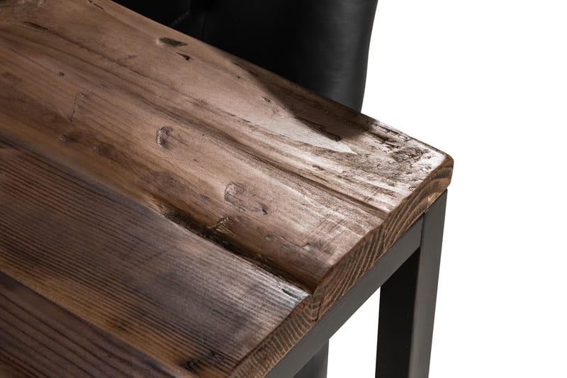 Wilmer Spisebordssæt 140 cm med 4 Tone Lænestol - Rustik Elm/Sort PU - Møbler - Borde - Spisebordssæt