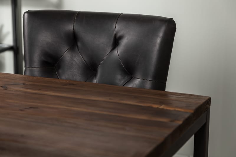 Wilmer Spisebordssæt 140 cm med 4 Tone Lænestol - Rustik Elm/Sort PU - Møbler - Borde - Spisebordssæt