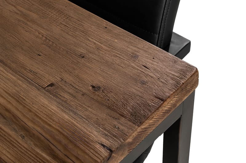 Wilmer Spisebordssæt 180 cm med 6 House Stole Vintage - Rustik Elm/Sort PU - Spisebordssæt