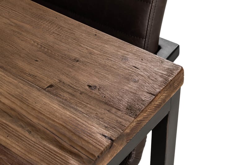 Wilmer Spisebordssæt 180 cm med 6 House Stole Vintage - Rustik Elm/Sort/Mørkebrun PU - Spisebordss�æt
