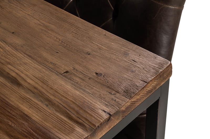 Wilmer Spisebordssæt 180 cm med 6 Tone Lænestol - Rustik Elm/Sort/Brun PU - Spisebordssæt