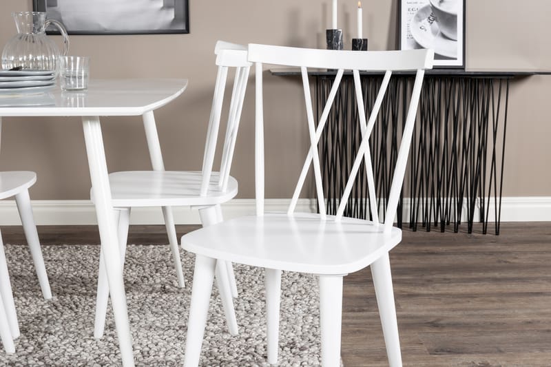 Ypas Spisebordssæt 120 cm inkl 4 Mollan Stole - Hvid - Møbler - Borde - Spisebordssæt