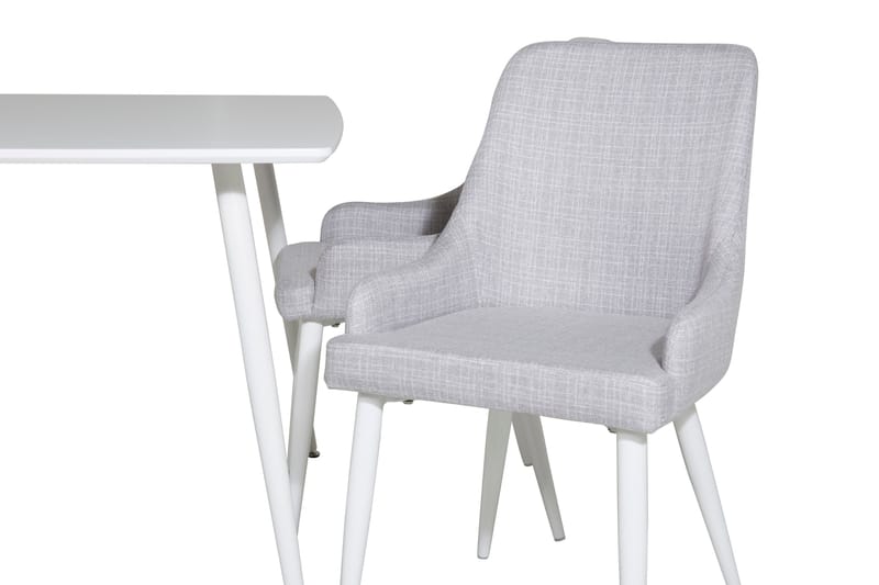 Ypas Spisebordssæt 120 cm inkl 4 Ridones Stole - Hvid/Grå - Møbler - Borde - Spisebordssæt