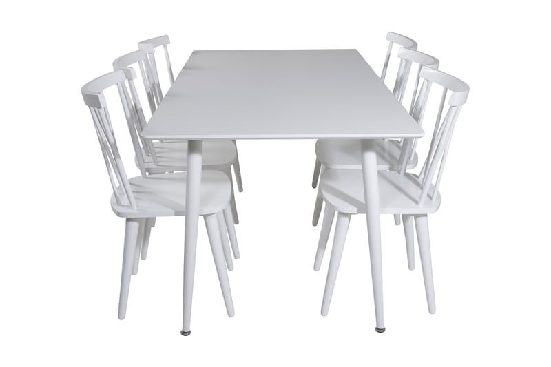 Ypas Spisebordssæt 180 cm inkl 6 Mollan Stole - Hvid - Møbler - Borde - Spisebordssæt