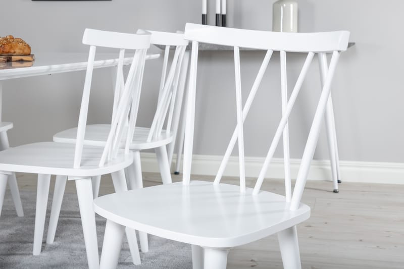 Ypas Spisebordssæt 180 cm inkl 6 Mollan Stole - Hvid - Møbler - Borde - Spisebordssæt