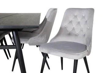 Zenazmi spisebord 195 cm med 6 stk. Valera luksus velourstole - Møbler - Borde - Spisebordssæt