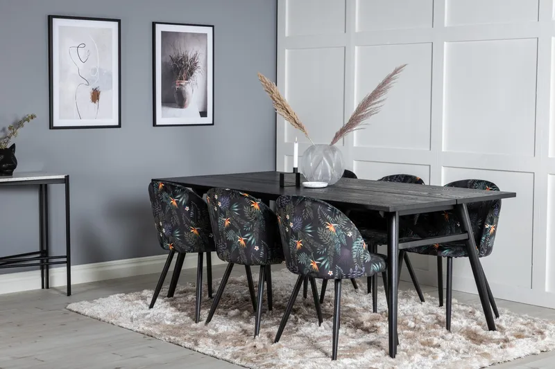 Zenazmi Spisebordssæt 195 cm + 6 Sedavi Spisebordsstole - Møbler - Borde - Spisebordssæt