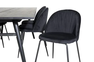 Zenazmi Udvideligt Spisebordssæt 195 cm inkl 6 Foyos Stole - Sort - Møbler - Borde - Spisebordssæt
