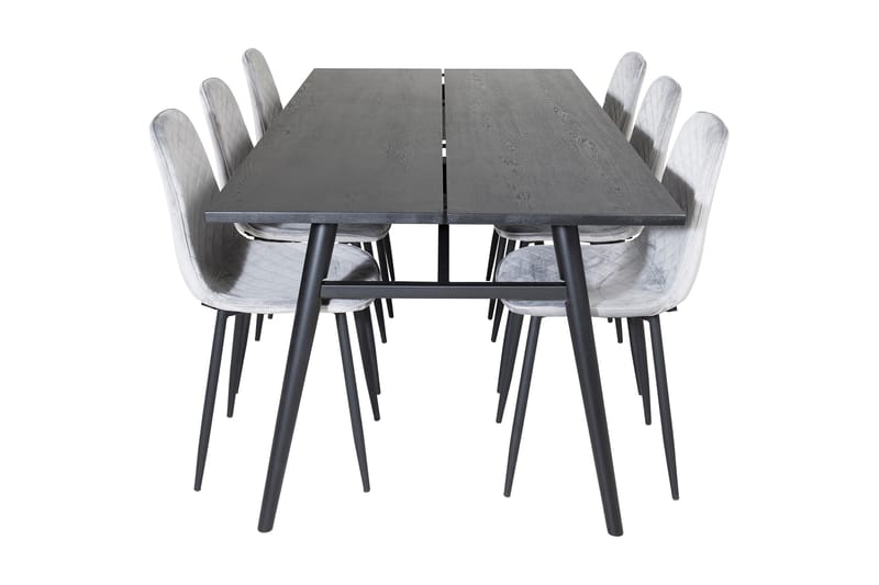 Zenazmi Udvideligt Spisebordssæt 195 cm inkl 6 Ypas Stole - Sort/Grå - Møbler - Borde - Spisebordssæt
