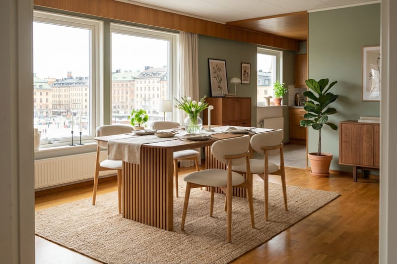 Spisegruppe Bark Richeto med Molly-stole Eg - Møbler - Borde - Spisebordssæt