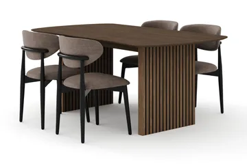 Spisegruppe Bark Richeto med Molly-stole Sort