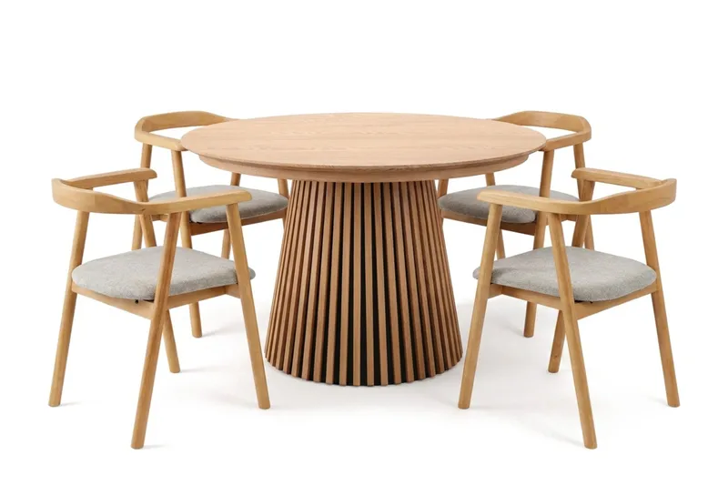 Spisegruppe Bark Peyra 120-220 cm Eg Eg/Beige, undefined