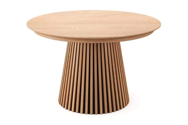 Spisegruppe Bark Peyra 120-220 cm Eg Hvid bouclé/Metalben brun - Møbler - Borde - Spisebordssæt