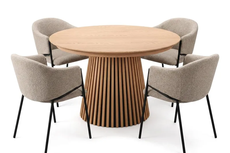 Spisegruppe Bark Peyra 120-220 cm Eg Taupe bouclé, undefined