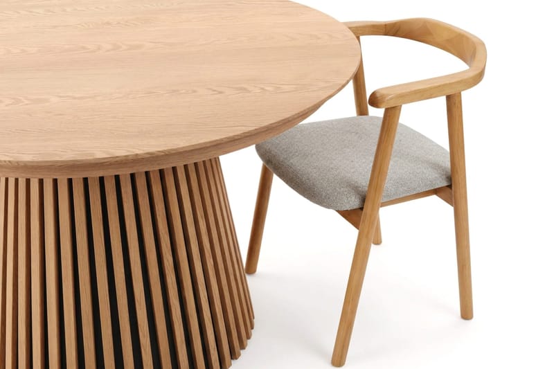 Spisegruppe Bark Peyra 120-220 cm Eg Eg/Beige - Møbler - Borde - Spisebordssæt