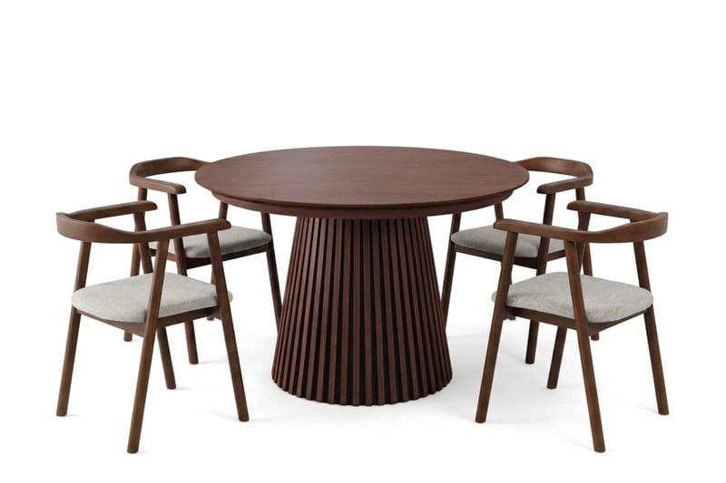 Spisegruppe Bark Peyra 120-220 cm Valnød Valnød/Beige, undefined