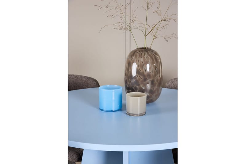 Spisegruppe Bootcut Rundt 110 cm Babybl å med 4 stk. Astoria Stole Brun - Brun - Møbler - Borde - Spisebordssæt