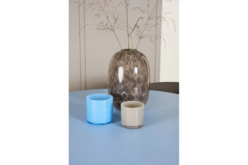 Spisegruppe Bootcut Rundt 110 cm Babyblå med 4 stk. Edina Stole Sort / Brun - Sort / Brun - Møbler - Borde - Spisebordssæt