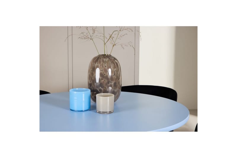 Spisegruppe Bootcut Rundt 110 cm Babyblå med 4 stk. Edina Stole Sort - Sort - Møbler - Borde - Spisebordssæt