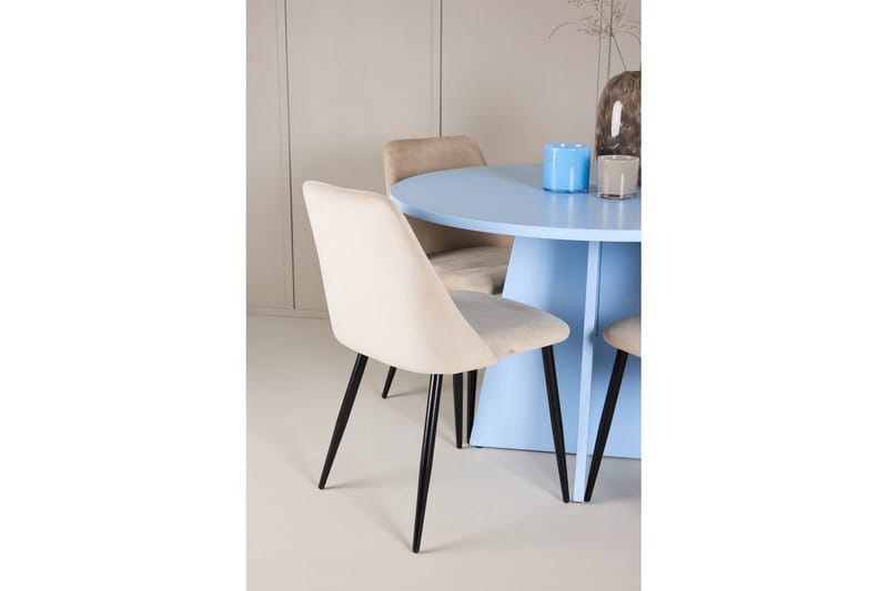 Spisegruppe Bootcut Rundt 110 cm Babyblå med 4 stk. Night Stole - Møbler - Borde - Spisebordssæt