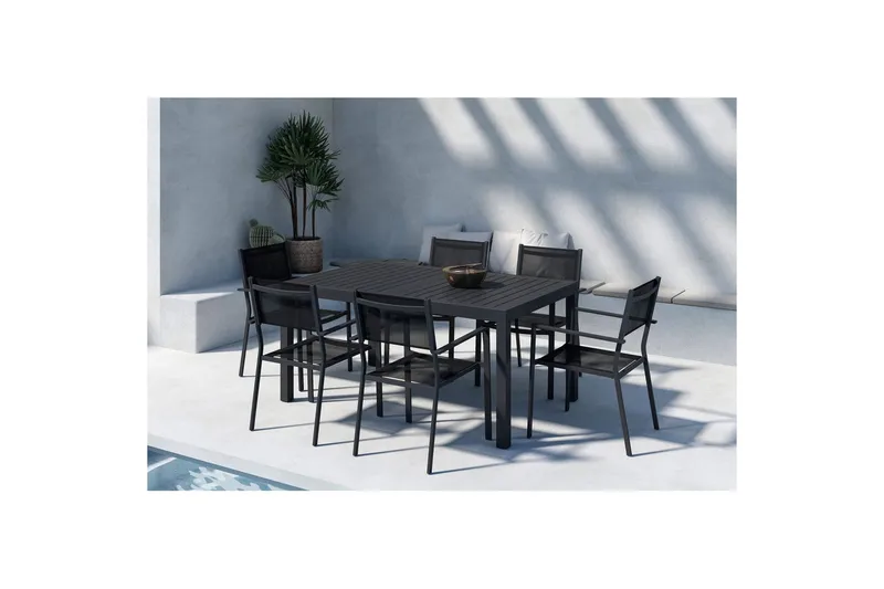 Spisegruppe Capo, Copacabana - Sort - Møbler - Borde - Spisebordssæt