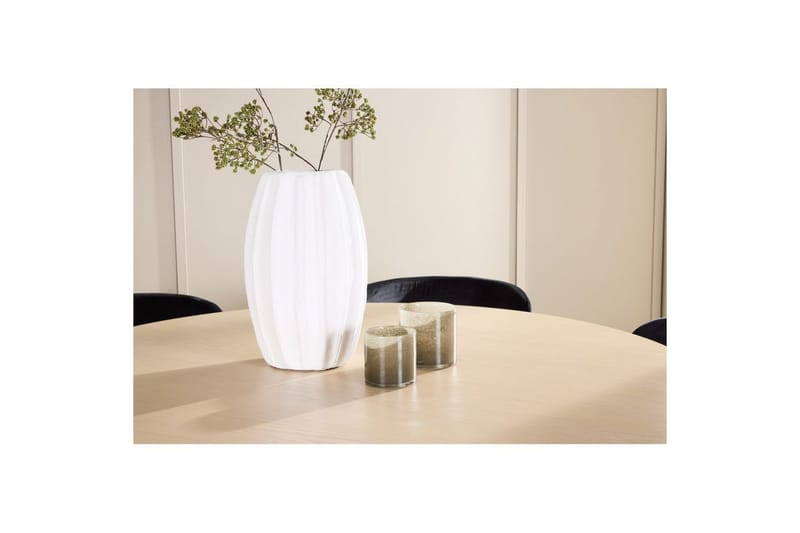 Spisegruppe Copenhagen Rundt 140 cm Hvid/Beige med 6 Edina Stole - Møbler - Borde - Spisebordssæt