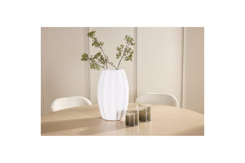 Spisegruppe Copenhagen Rundt 140 cm Hvid/Beige med 6 Lilja Stole - Møbler - Borde - Spisebordssæt