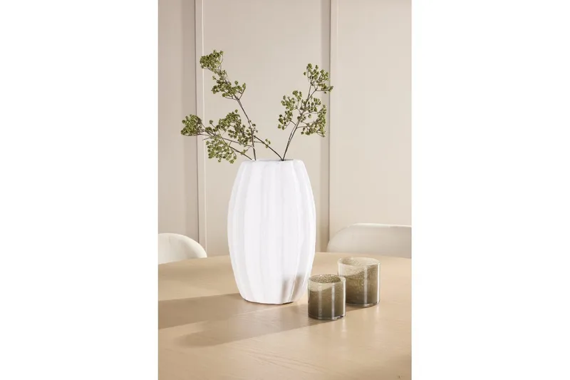 Spisegruppe Copenhagen Rundt 140 cm Hvid/Beige med 6 Lilja Stole - Møbler - Borde - Spisebordssæt