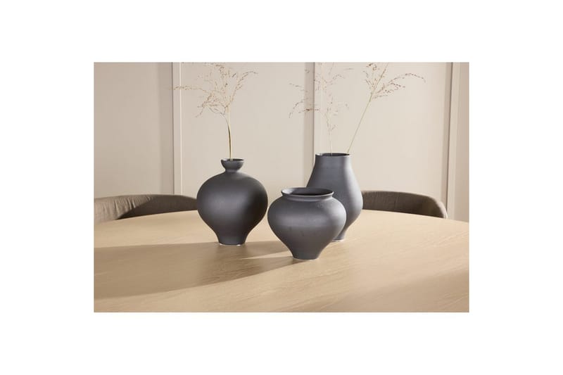 Spisegruppe Copenhagen Rundt 140 cm Hvid/Sort med 6 Edina Stole Sort / Brun - Sort / Brun - Møbler - Borde - Spisebordssæt