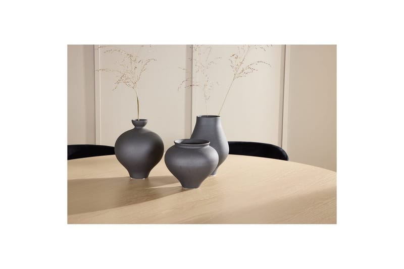 Spisegruppe Copenhagen Rundt 140 cm Hvid/Sort med 6 Edina Stole Sort - Sort - Møbler - Borde - Spisebordssæt