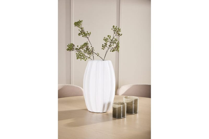 Spisegruppe Copenhagen Rundt 140 cm med 6 Astoria Stole Hvid / Beige, Beige - Hvid / Beige, Beige - Møbler - Borde - Spisebordssæt