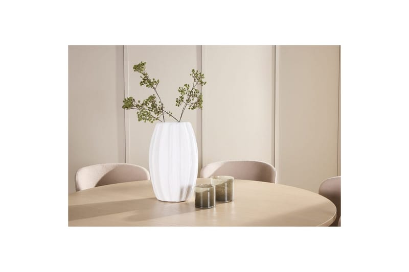 Spisegruppe Copenhagen Rundt 140 cm med 6 Astoria Stole Hvid / Beige, Beige - Hvid / Beige, Beige - Møbler - Borde - Spisebordssæt