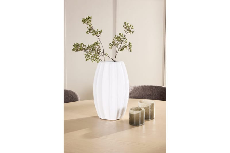 Spisegruppe Copenhagen Rundt 140 cm med 6 Astoria Stole Hvid / Beige, Brun - Hvid / Beige, Brun - Møbler - Borde - Spisebordssæt