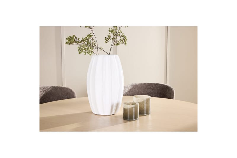 Spisegruppe Copenhagen Rundt 140 cm med 6 Astoria Stole Hvid / Beige, Brun - Hvid / Beige, Brun - Møbler - Borde - Spisebordssæt