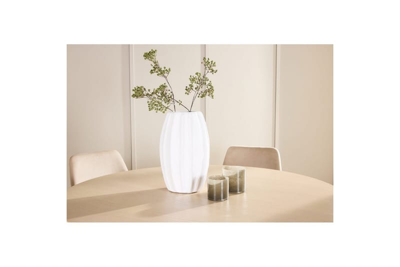 Spisegruppe Copenhagen Rundt 140 cm med 6 Night Stole Hvid / Beige - Hvid / Beige - Møbler - Borde - Spisebordssæt