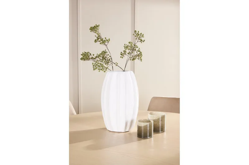 Spisegruppe Copenhagen Rundt 140 cm med 6 Night Stole Hvid / Beige - Hvid / Beige - Møbler - Borde - Spisebordssæt