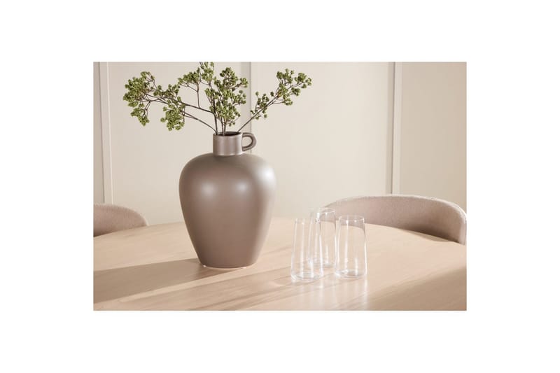 Spisegruppe Flora Rund 120 cm Hvid med 4 stk Astoria Stole Beige - Beige - Møbler - Borde - Spisebordssæt