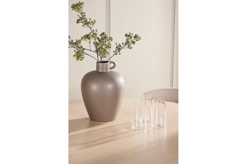 Spisegruppe Flora Rund 120 cm Hvid med 4 stk Astoria Stole Beige - Beige - Møbler - Borde - Spisebordssæt