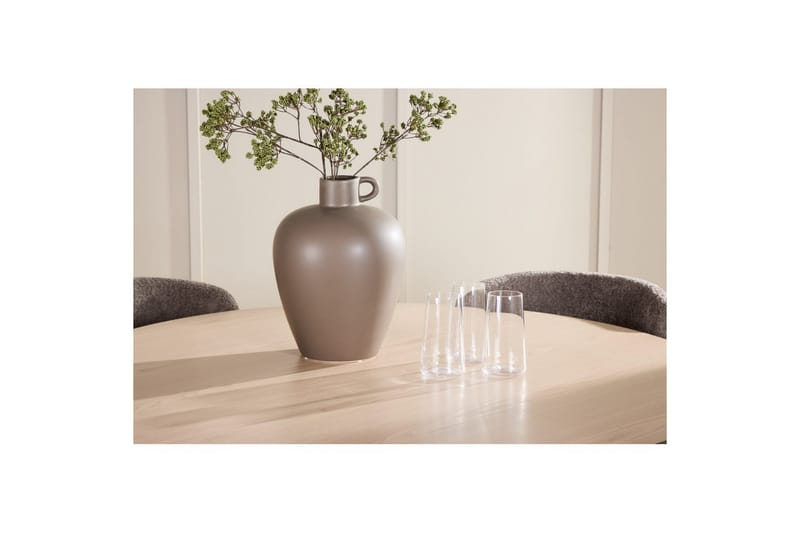 Spisegruppe Flora Rund 120 cm Hvid med 4 stk Astoria Stole Brun - Brun - Møbler - Borde - Spisebordssæt